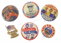 (6) U. S. Military Buttons & Pins