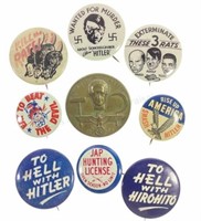 (9) Assorted Vintage Wwii Military Buttons