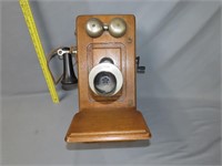 Antique Oak Wall Telephone