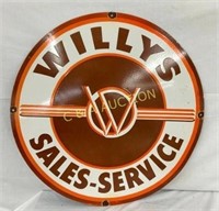30IN PORC. WILLYS SALES SIGN