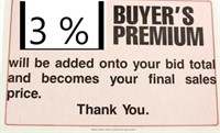 3% BUYERS PREMIUM ON REAL ESTATE