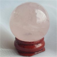 Rose Quartz Crystal Ball - With Stand