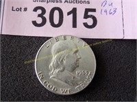 Uncirculated 1963 Franklin silver half dollar