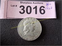 Uncirculated 1962 Franklin silver half dollar