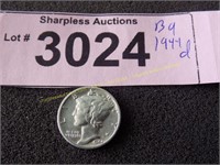 Uncirculated 1944 Mercury silver dime