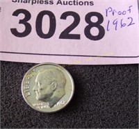 Proof 1962 Roosevelt silver dime