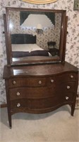 Vintage Dresser with Mirror, with key 4 drawers