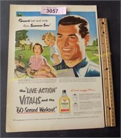 Vintage advertising Vitalis and Maxwell House