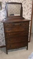 Vintage Tall Dresser with Mirror 36x18x48, on