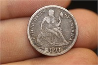 1891 Silver Dime