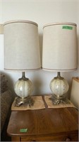 Pair of Glass Done Table Lamps