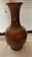 Brown Royal Haeger Vase 15 inch,chip on top