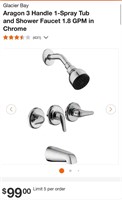 Aragon 3 Handle 1-Spray Tub and Shower Faucet