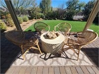 5PC OUTDOOR TABLE & CHAIRS