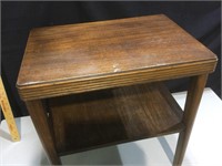 Wood Side Table, 21”T x 20”W x 14”D