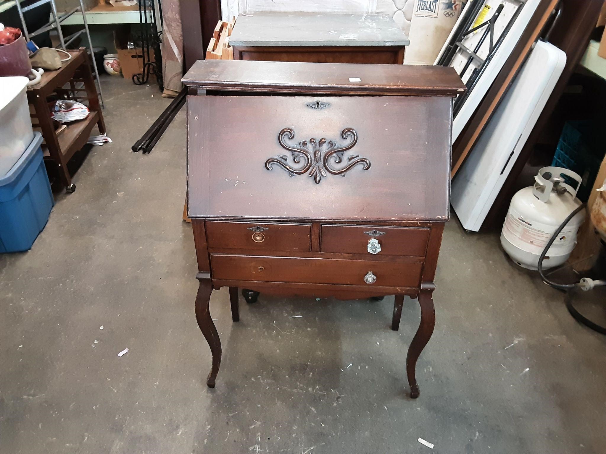 Small Secretary Desk Needs Screw in Hinge & Hardwa