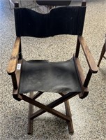20" X 17" X 36" W/LEATHER & WOOD DIRECTOR CHAIR