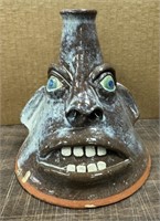 6"X6"X7" JOE REINHARDT TRIANGLE FACE POTTERY SHIPS