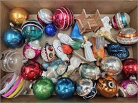 Vintage Glass Ornaments & Manger