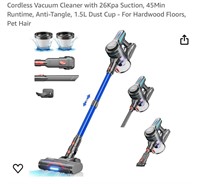 Cordless Vacuum Cleaner with 26Kpa Suction
