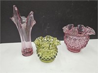 Fenton Ruffled Vases 3" -7.5"H
