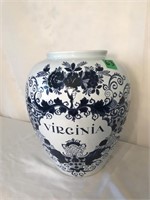 Delft Blue "Virginia' Tobacco Jar