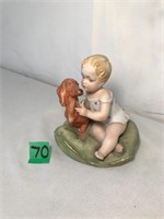 Girl & Dog Figurine (4.25'H)
