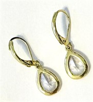 STUNNING CLEAR CRYSTAL GOLD EARRINGS