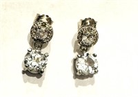 EXQUISITE WHITE TOPAZ 1CT STERLING EARRINGS