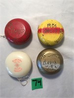 4 Vintage Yo-Yo's