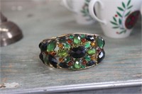 LIZ CLAIBORNE COLORED RHINESTONE CUFF BRACELET