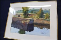 SIGNED WATERCOLOR FRAMED - AUGUSTA CANAL -