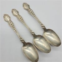 3- STERLING SILVER 1929 WALLACE SPOONS