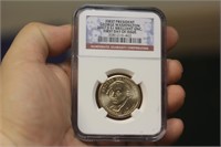 NGC Graded One Dollar Gold Plated Coin