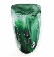 Jaramillo Brothers Emerald Green Art Glass Mask