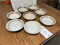 8 Large Stoneware Soup Bowls