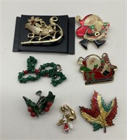 Small Lot Of Christmas Jewelry