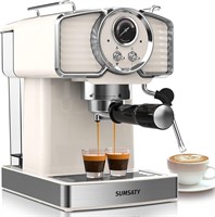 $134  Sumsaty Espresso Machine 20 Bar  1.8L White