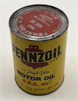 Old Style Quart Of Pennzoil S.A.E. 30 Motor Oil