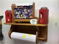 Oggi S&P & Wooden Paper Towel Holder/Shelf
