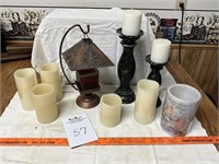 Metal Candle Holder & Flameless Candles