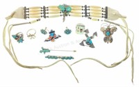 Zuni Sterling Necklace, Rings, Pins & Brooches