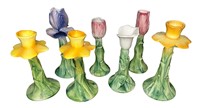 Italian ANCORA Ceramic Floral Candlestick Holders