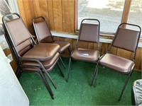 6 Brown Vinyl Chairs