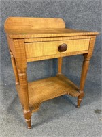 TIGER MAPLE 19TH CENT. 1 DRAWER WORK TABLE