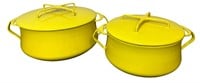 MCM DANSK Yellow Kobenstyle Enamelware Pots