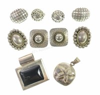 Assorted Sterling Earrings & Pendants, Mexican