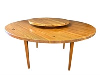 60 IN ROUND PINE LAZY SUSAN TABLE
