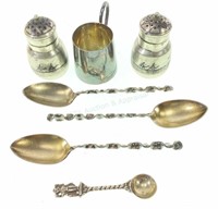 Russian & Middle Eastern Silver Spoons & Shakers