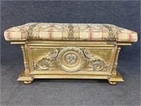GOLD DECORATED HEAVY CARVED BENCH